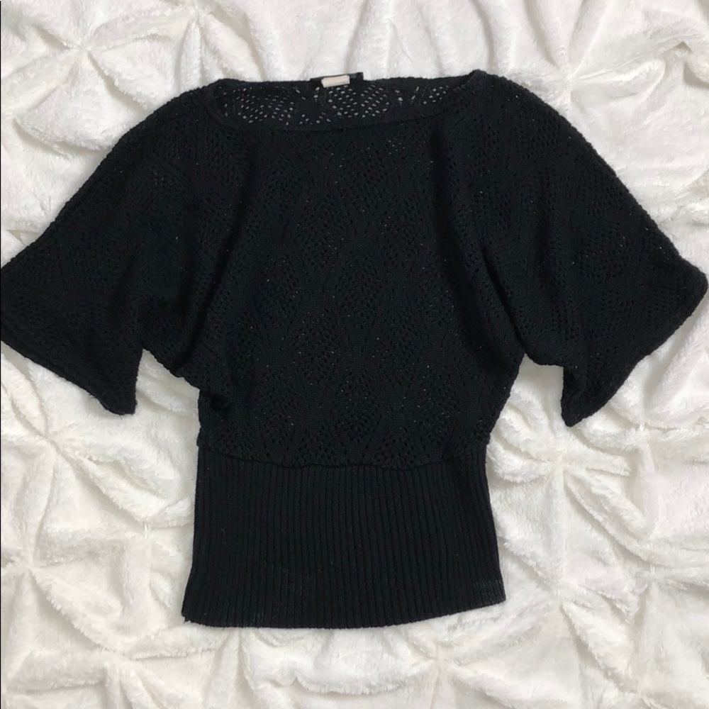 MINGLE sweater top perforated Black One Size